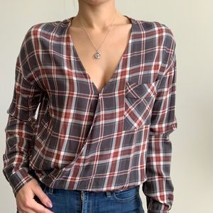 Gray checkered blouse